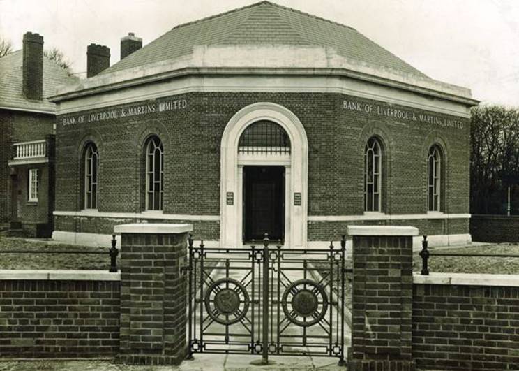 1928 Ainsdale Exterior as Bank of Liverpool & Martins BGA Ref 30-2728