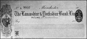 1925 L and Y Bank Hulme Cheque 4CB-IB